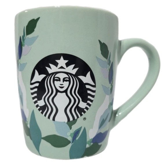 Starbucks Other - Starbucks Coffee Tea Mug Mint Green Leafy 10oz